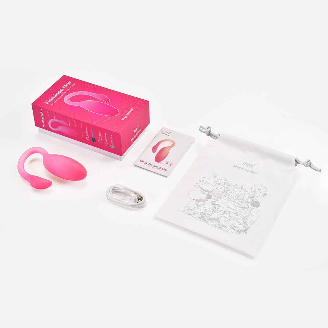 Magic Flamingo Max sensing vibrator kit and accessories