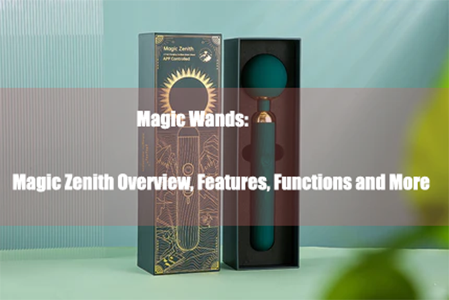 Dark green Magic Zenith wand and box with overview text.