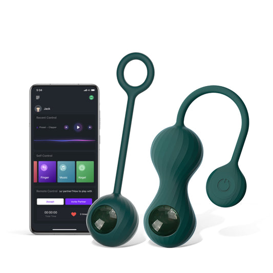 Crystal Duo vibrating trainer and weighted Kegel ball set with app