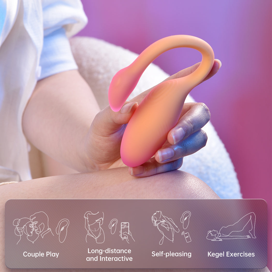 Magic Flamingo Max squeeze-responsive vibrator in use