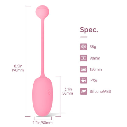 Kegel Coach dimensions, weight, charging time, and IPX6 rating