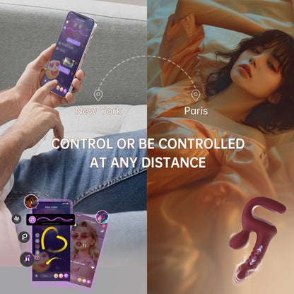 Magic Motion App long-distance partner control shown between New York and Paris